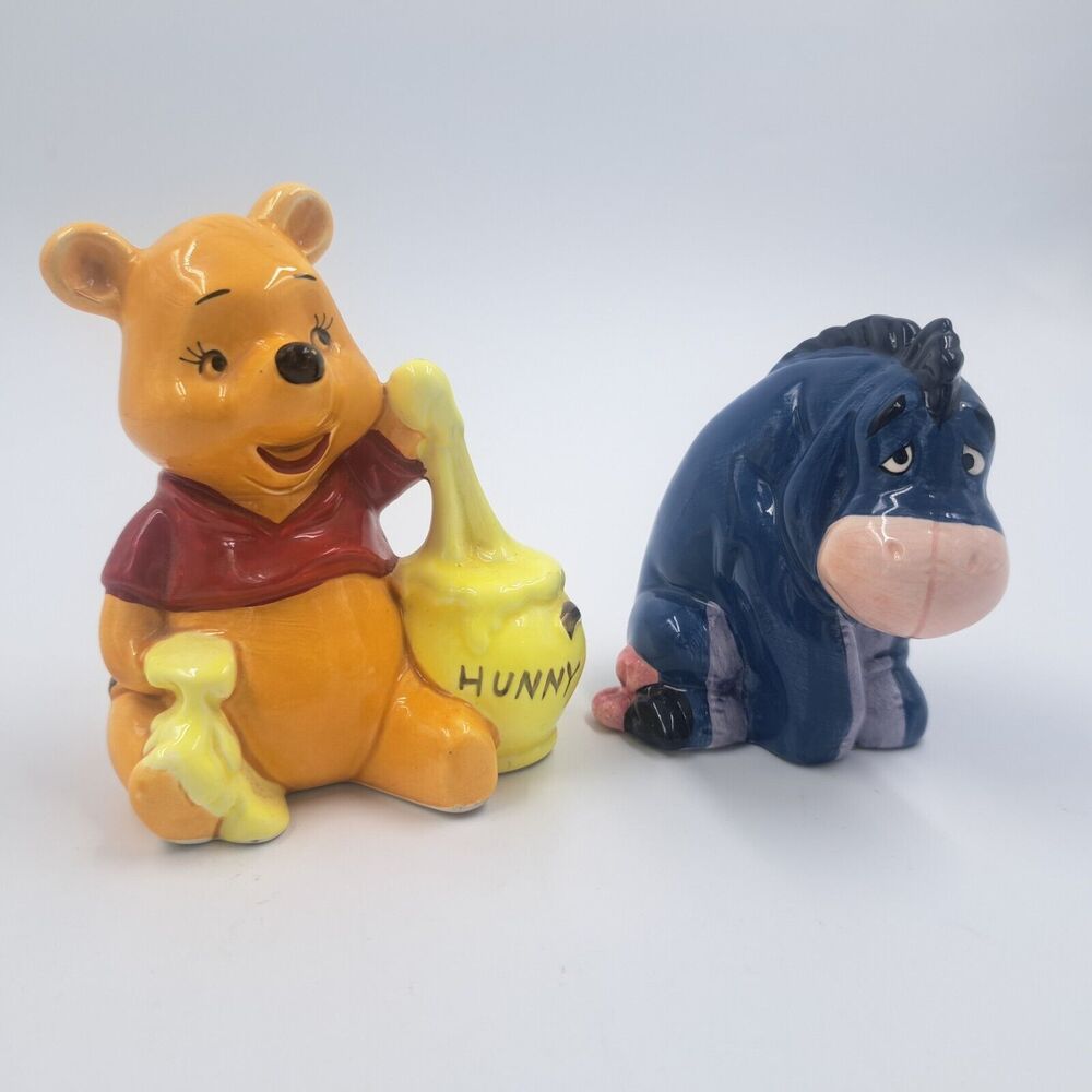 Vintage Ceramic Disney Winnie The Pooh & Eeyore Figurines